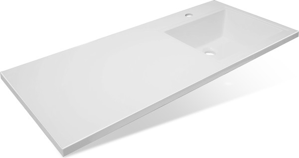 Изображение товара Тумба с умывальником Symbolite Даллас 110 Люкс Plus 3 ящика + Даллас 110x48 (правый, белый)