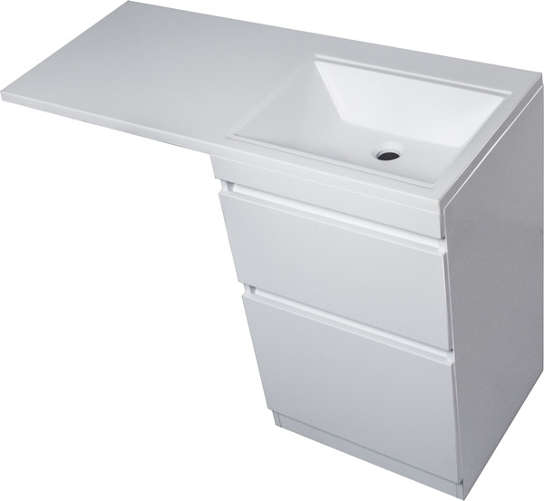 Изображение товара Тумба с умывальником Symbolite Даллас 110 Люкс Plus + Estetus Даллас 110x48 (правый, белый)