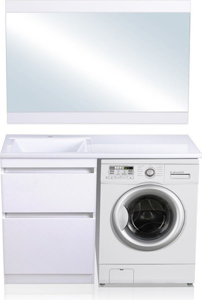 Изображение товара Тумба с умывальником Symbolite Даллас 110 Люкс Plus + Даллас 110x48 (левый, белый)