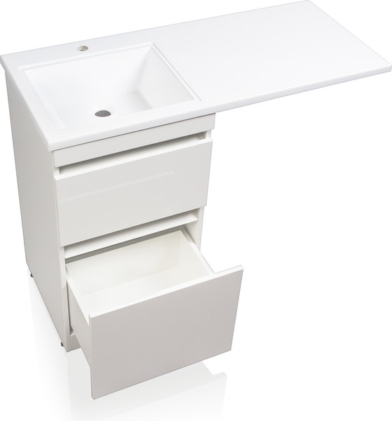 Изображение товара Тумба с умывальником Symbolite Даллас 110 Люкс Plus + Estetus Даллас 110x48 (левый, эмаль белый)