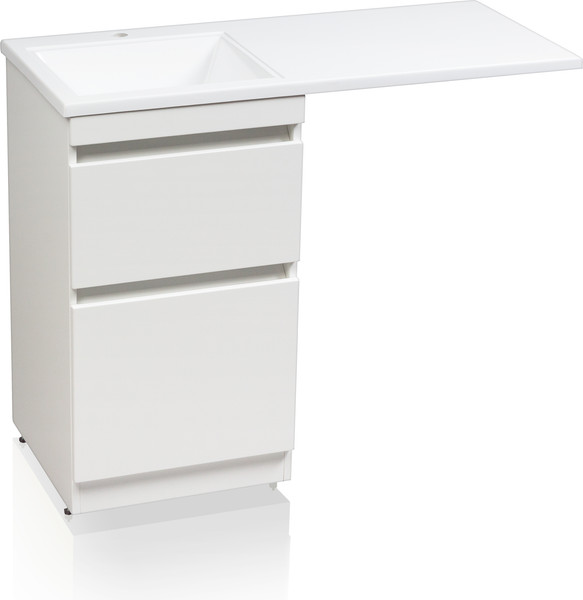 Изображение товара Тумба с умывальником Symbolite Даллас 110 Люкс Plus + Estetus Даллас 110x48 (левый, эмаль белый)