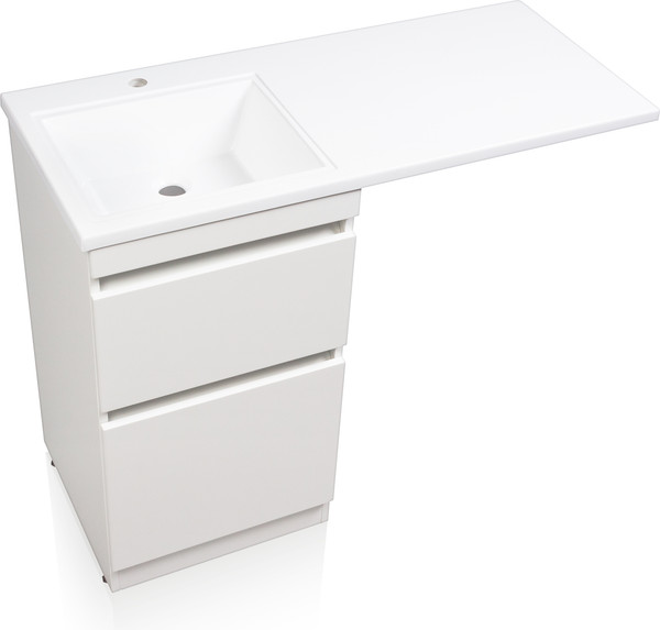 Изображение товара Тумба с умывальником Symbolite Даллас 110 Люкс Plus + Estetus Даллас 110x48 (левый, эмаль белый)