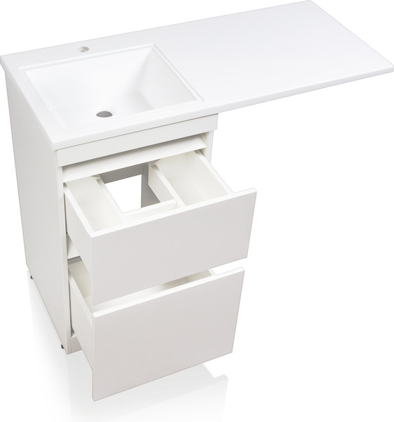 Изображение товара Тумба с умывальником Symbolite Даллас 110 Люкс Plus + Estetus Даллас 110x48 (левый, эмаль белый)