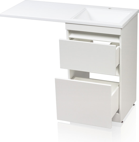 Изображение товара Тумба с умывальником Symbolite Даллас 110 Люкс Plus + Estetus Даллас 110x48 (правый, эмаль белый)