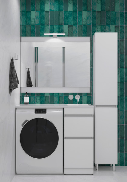 Изображение товара Тумба с умывальником Symbolite Даллас 110 Люкс Plus + Estetus Даллас 110x48 (правый, эмаль белый)