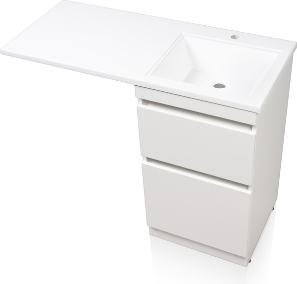 Изображение товара Тумба с умывальником Symbolite Даллас 110 Люкс Plus + Estetus Даллас 110x48 (правый, эмаль белый)