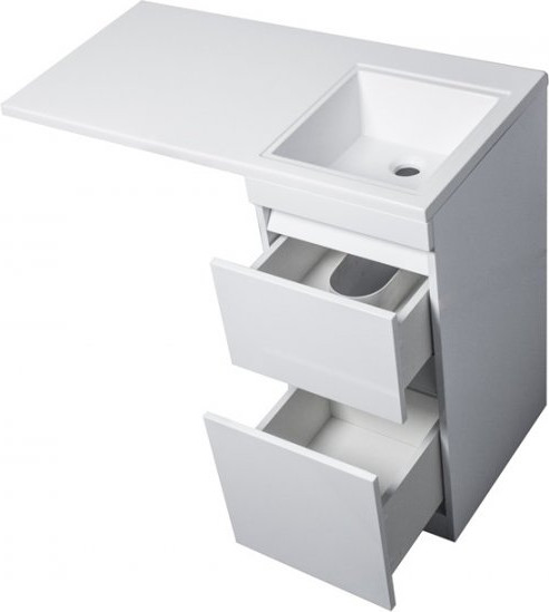 Изображение товара Тумба с умывальником Symbolite Даллас 110 Люкс Plus + Даллас 110x48 (левый, эмаль белый)