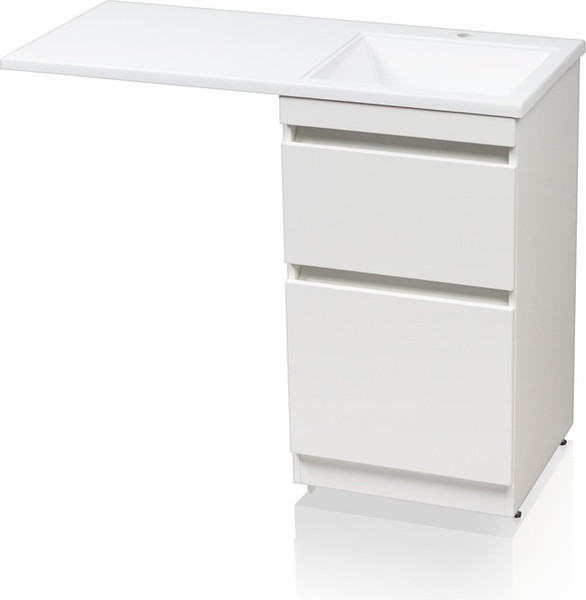 Изображение товара Тумба с умывальником Symbolite Даллас 110 Люкс Plus + Даллас 110x48 (левый, эмаль белый)