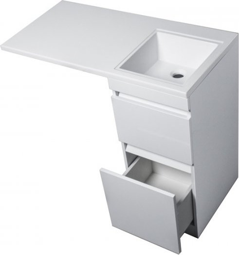 Изображение товара Тумба с умывальником Symbolite Даллас 110 Люкс Plus + Даллас 110x48 (правый, эмаль белый)