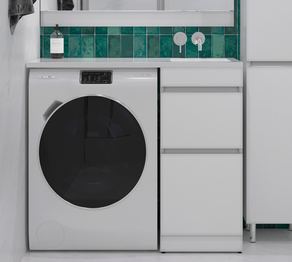 Изображение товара Тумба с умывальником Symbolite Даллас 110 Люкс Plus + Даллас 110x48 (правый, эмаль белый)