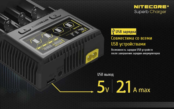 Изображение товара Зарядное устройство для аккумуляторов Nitecore SC4 / 16652