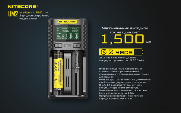 Изображение товара Зарядное устройство для аккумуляторов Nitecore UM2 / 18264