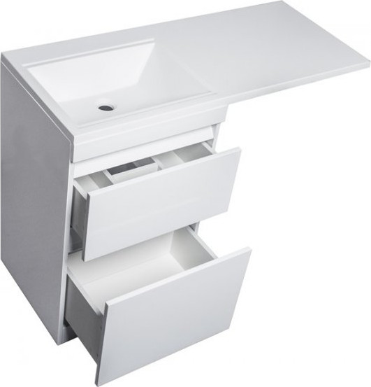 Изображение товара Тумба с умывальником Symbolite Даллас 115 Люкс Plus + Даллас 115x48 (левый, белый)