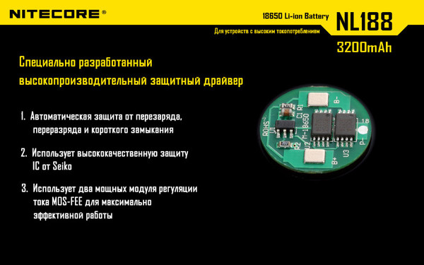 Изображение товара Аккумулятор Nitecore NL1832 / 10386