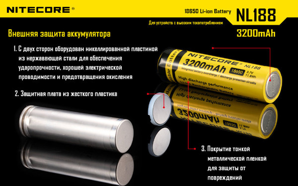 Изображение товара Аккумулятор Nitecore NL1832 / 10386