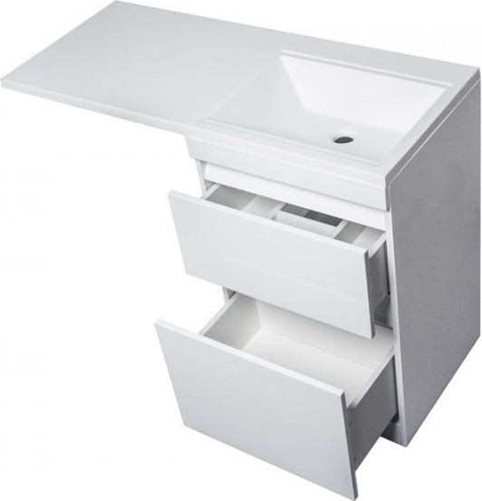 Изображение товара Тумба с умывальником Symbolite Даллас 115 Люкс Plus + Даллас 115x48 (правый, белый)