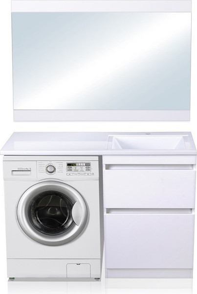 Изображение товара Тумба с умывальником Symbolite Даллас 115 Люкс Plus + Даллас 115x48 (правый, белый)