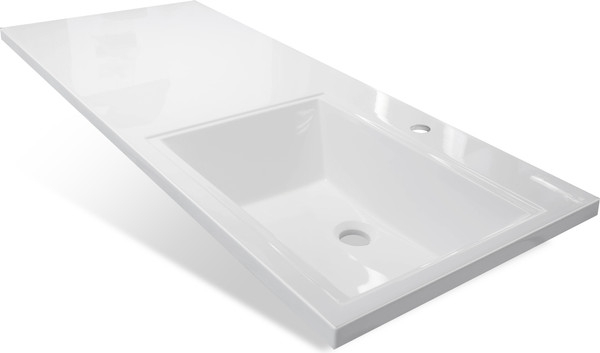 Изображение товара Тумба с умывальником Symbolite Даллас 115 Люкс Plus + Даллас 115x48 (правый, белый)