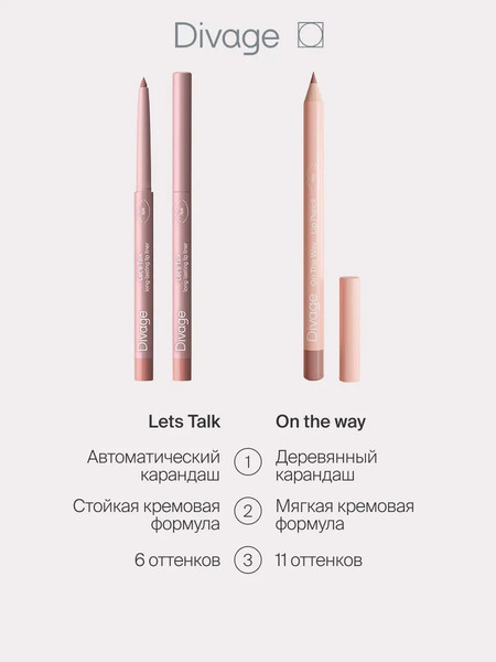 Изображение товара Карандаш для губ Divage On The Way Lip Pencil тон 04