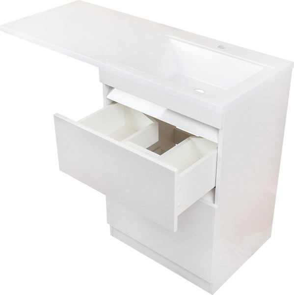 Изображение товара Тумба с умывальником Symbolite Даллас 120 Люкс Plus + Даллас 120x48 (правый, белый)