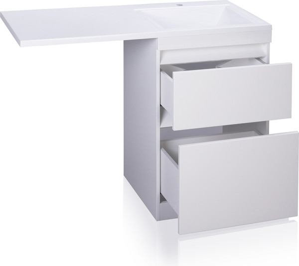 Изображение товара Тумба с умывальником Symbolite Даллас 120 Люкс Plus + Даллас 120x48 (правый, белый)