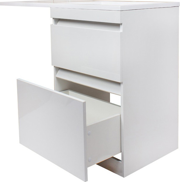 Изображение товара Тумба с умывальником Symbolite Даллас 120 Люкс Plus + Даллас 120x48 (правый, белый)