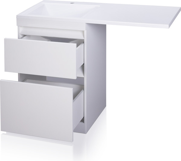 Изображение товара Тумба с умывальником Symbolite Даллас 120 Люкс Plus + Даллас 120x48 (левый, белый)