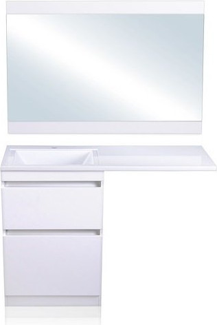Изображение товара Тумба с умывальником Symbolite Даллас 120 Люкс Plus + Даллас 120x48 (левый, эмаль белый)