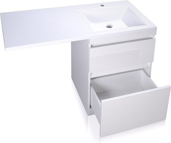 Изображение товара Тумба с умывальником Symbolite Даллас 120 Люкс Plus + Даллас 120x48 (левый, эмаль белый)