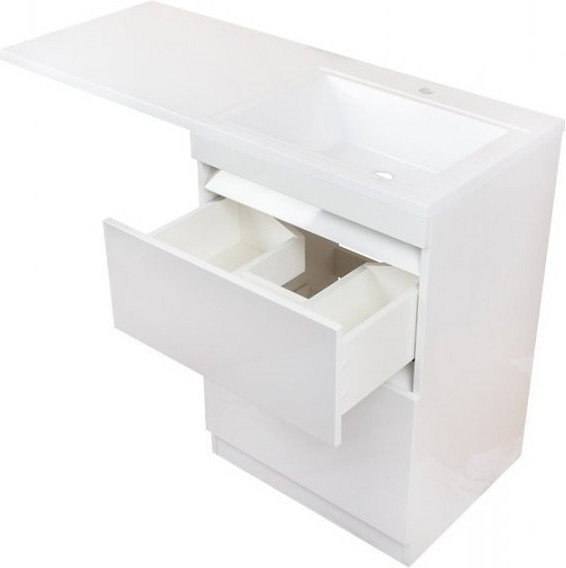 Изображение товара Тумба с умывальником Symbolite Даллас 120 Люкс Plus + Даллас 120x48 (правый, эмаль белый)