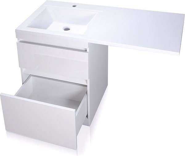 Изображение товара Тумба с умывальником Symbolite Даллас 120 Люкс Plus + Даллас 120x48 (правый, эмаль белый)