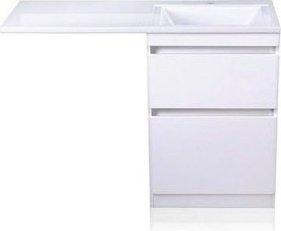 Изображение товара Тумба с умывальником Symbolite Даллас 120 Люкс Plus + Даллас 120x48 (правый, эмаль белый)