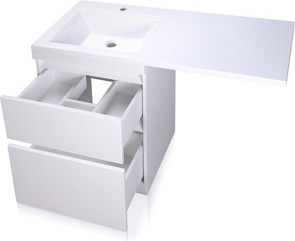 Изображение товара Тумба с умывальником Symbolite Даллас 120 Люкс Plus + Даллас 120x48 (правый, эмаль белый)