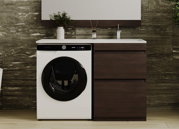 Изображение товара Тумба с умывальником Symbolite Даллас 120 Люкс Plus + Даллас 120x48 (правый, венге)