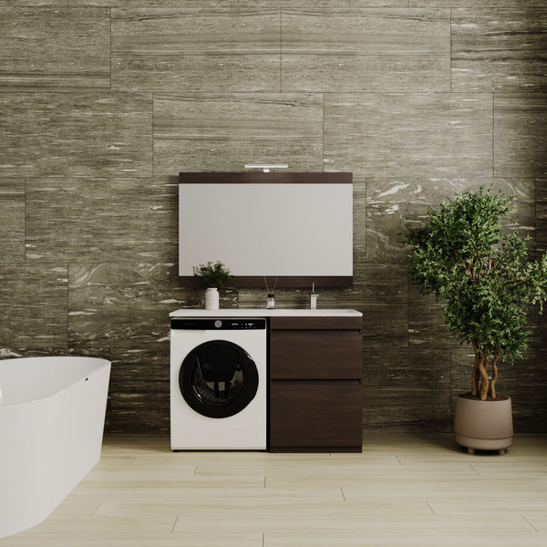 Изображение товара Тумба с умывальником Symbolite Даллас 120 Люкс Plus + Даллас 120x48 (правый, венге)