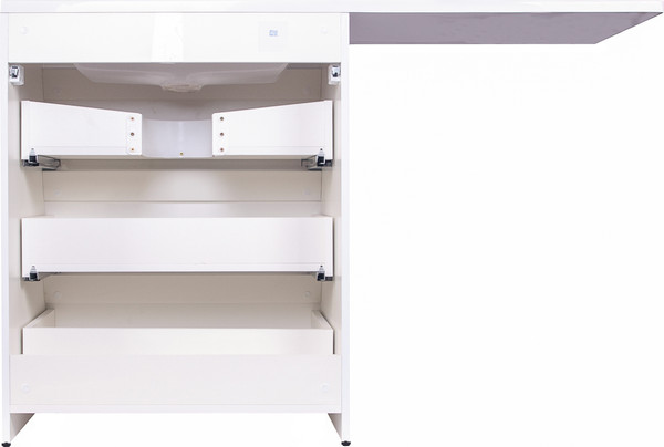 Изображение товара Тумба с умывальником Symbolite Даллас 130 Люкс Plus 3 ящика + Даллас 130x48.2 (правый, белый)