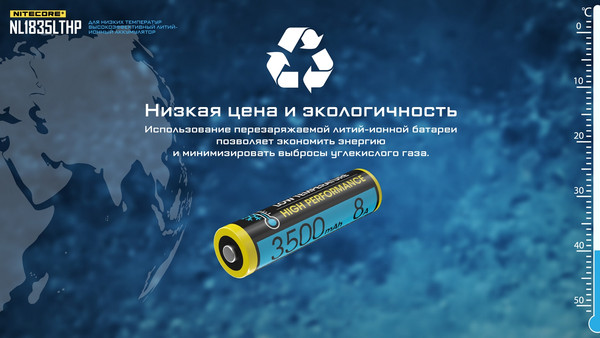 Изображение товара Аккумулятор Nitecore NL1835LTHP / 21871