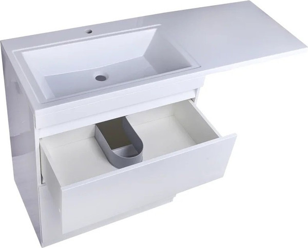 Изображение товара Тумба с умывальником Symbolite Даллас 140 Люкс Plus 2 ящика + Даллас 140x48.2 (левый, белый)