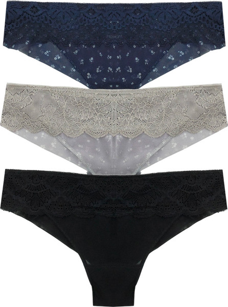 Изображение товара Комплект женских трусов Mark Formelle 412613-3 (р.94, цветочки на сером)