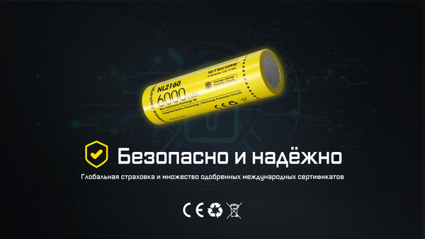 Изображение товара Аккумулятор Nitecore NL2160 / 348