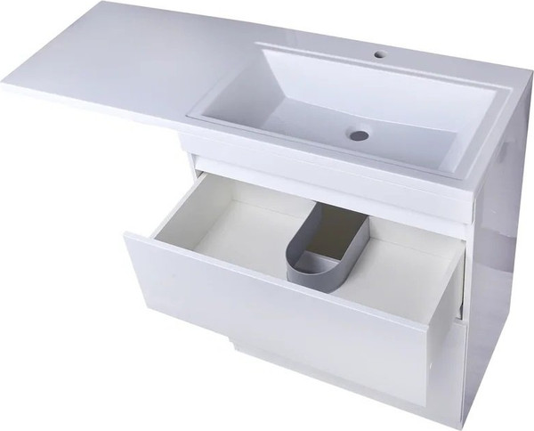 Изображение товара Тумба с умывальником Symbolite Даллас 140 Люкс Plus 2 ящика + Даллас 140x48.2 (правый, белый)