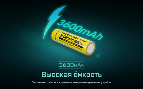 Изображение товара Аккумулятор Nitecore NL1836 / 349
