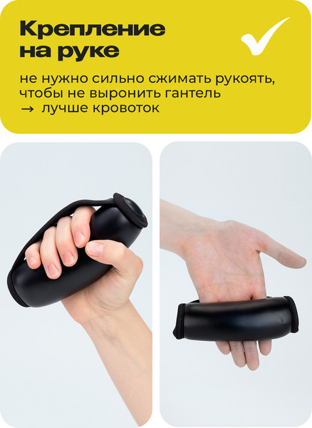 Изображение товара Набор гантелей Proiron Мягкие по 0.5кг / Г2005МЧ (2шт, черный)