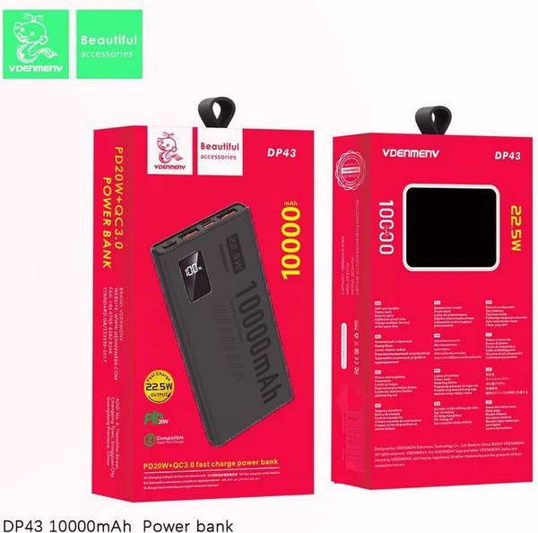 Изображение товара Портативное зарядное устройство VDENMENV DP43 10000mAh (черный)