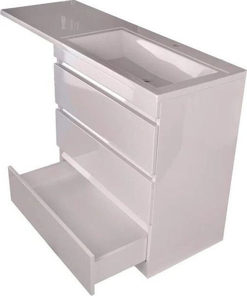 Изображение товара Тумба с умывальником Symbolite Даллас 150 Люкс Plus 3 ящика + Даллас 150x48.2 (правый, белый)
