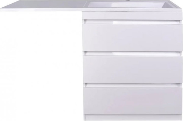Изображение товара Тумба с умывальником Symbolite Даллас 150 Люкс Plus 3 ящика + Даллас 150x48.2 (правый, белый)