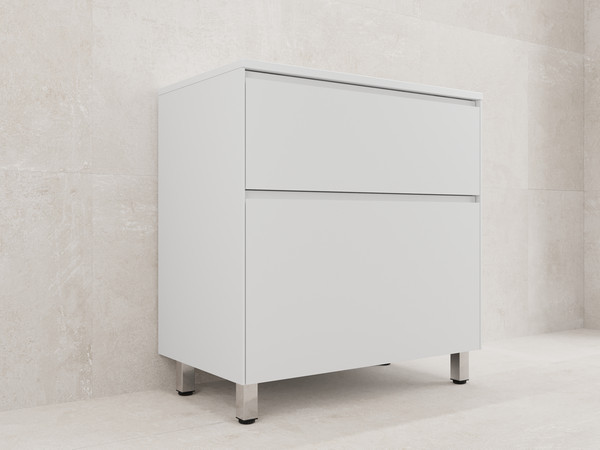 Изображение товара Тумба с умывальником Symbolite Лима 80 Line Plus 2 ящика + Line 80x48 (белый матовый/антрацит)
