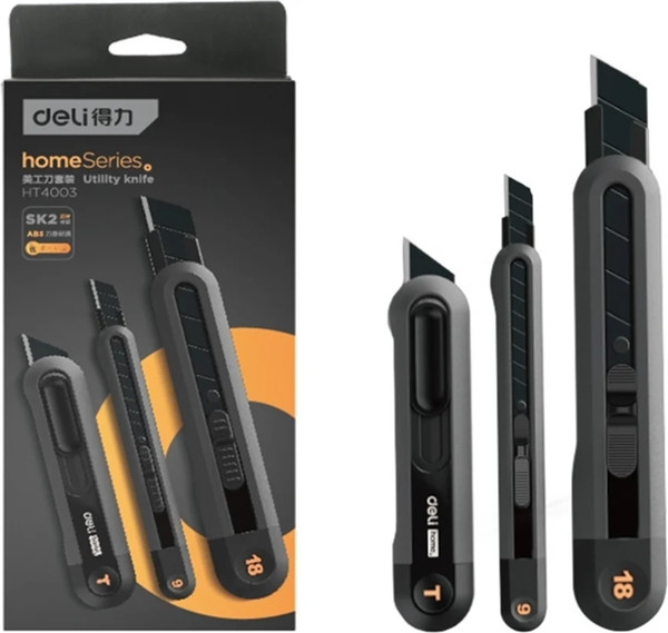 Изображение товара Набор ножей пистолетных Deli Soft Touch / EHT4003 (3шт, черный)