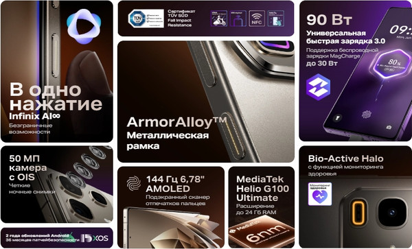 Изображение товара Смартфон Infinix Note 50 Pro 12GB/256GB (серый титан)