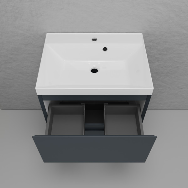 Изображение товара Тумба с умывальником Symbolite Манхэттен 60 Plus 2 ящика + Asti 60x45 (графит)